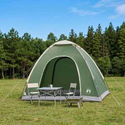 Tente de camping avec toit avec &eacute;vent Vert 190 x 140 x 105 cm