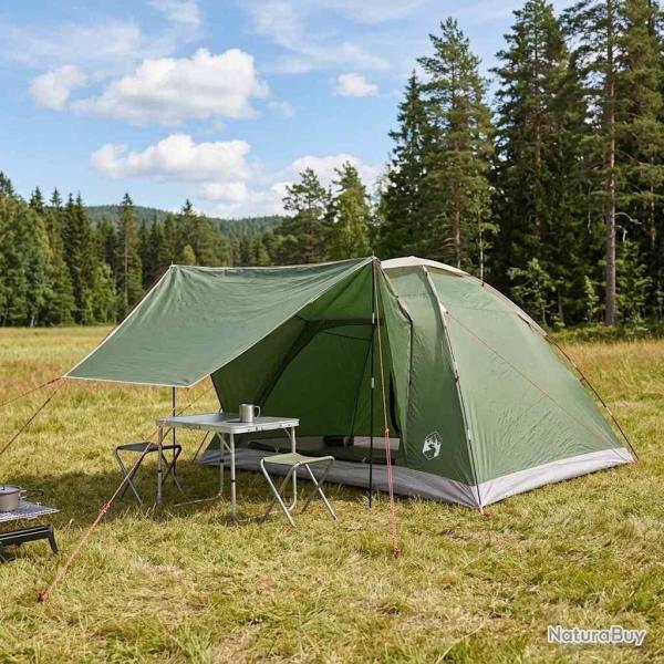 Tente de camping avec toit Vert 6 personnes Polyester et Acier