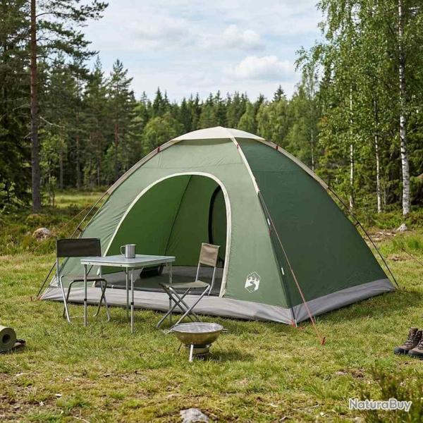 Tente de camping avec toit avec �vent Vert 335 x 275 x 180 cm