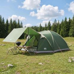 Tente Cabane avec toit Vert 8 personnes Polyester et Acier