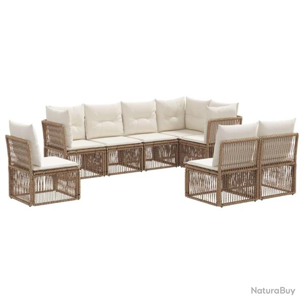 Ensemble de canap� de jardin 8 pcs Beige polyrotin