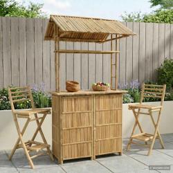 Table de bar ext&eacute;rieure Naturel 115 x 95 x 214 cm Bambou