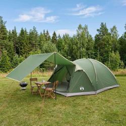 Tente Cabane avec toit Vert 6 personnes Polyester et Acier