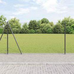 Cl&ocirc;ture hexagonale avec base en b&eacute;ton 100 x 1,4 m Gris Maille