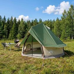 Tente Tipi avec toit Vert 250 x 250 cm Polyester et Acier
