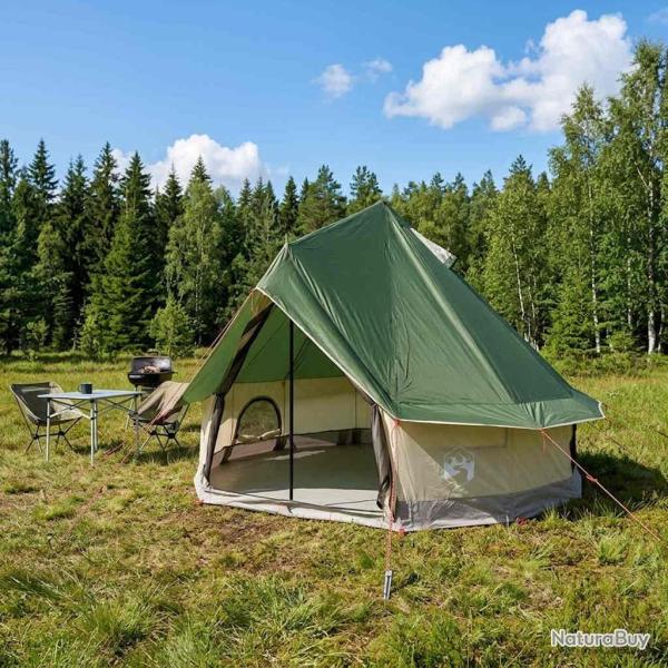 Tente Tipi avec toit Vert 250 x 250 cm Polyester et Acier
