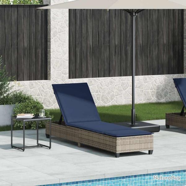Transat avec coussins gris 55 x 200 x 25,5 cm en rotin synth�tique