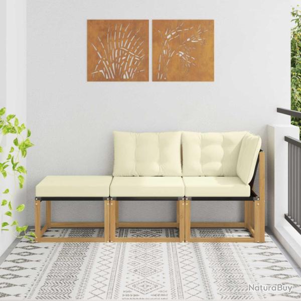Unit� de canap� sectionnel avec coussin 3 Pi�ce Blanc