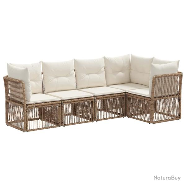 Ensemble de canap� de jardin 5 pcs Beige polyrotin