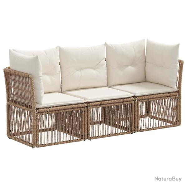 Ensemble de canap� de jardin 3 pcs Beige polyrotin