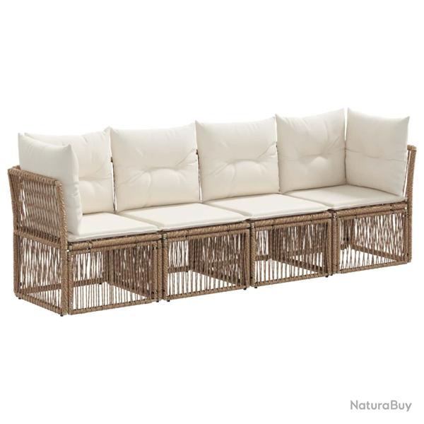 Ensemble de canap� de jardin 4 pcs Beige polyrotin