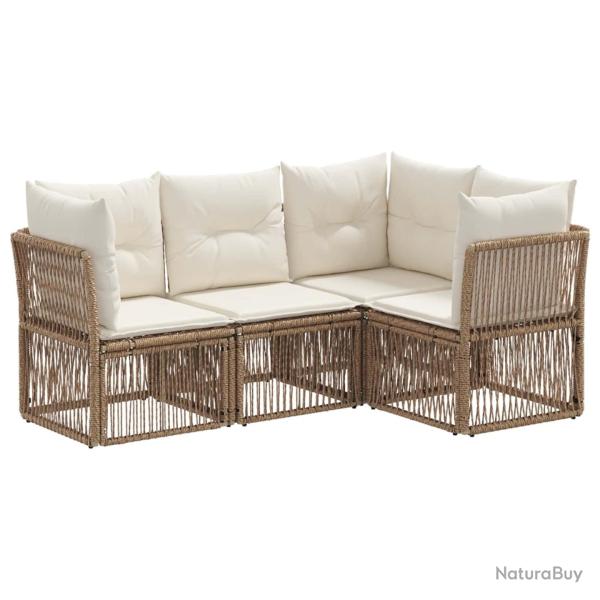 Ensemble de canap� de jardin 4 pcs Beige polyrotin