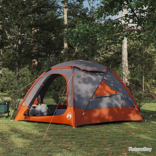Tente en d�me avec housse imperm�able amovible Gris et orange