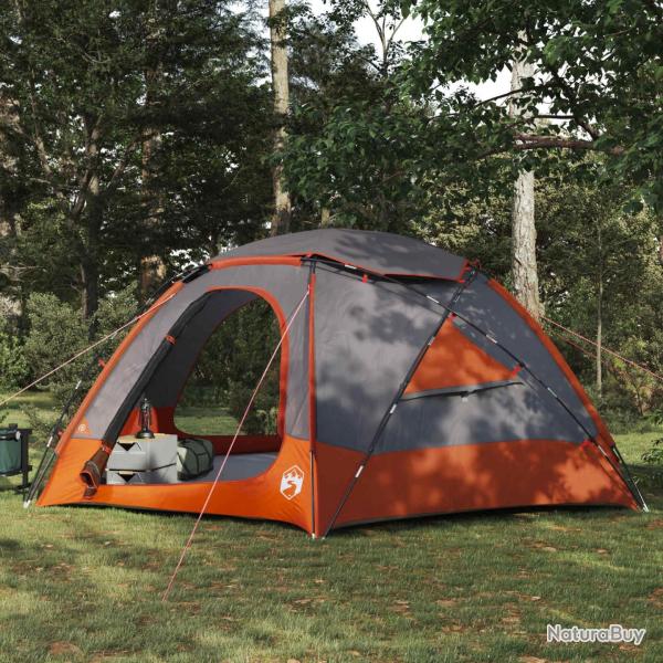 Tente en d�me avec housse imperm�able amovible Gris et orange