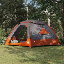 Tente en d&ocirc;me avec housse imperm&eacute;able amovible Gris et orange