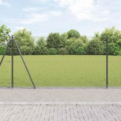 Cl&ocirc;ture en fil soud&eacute; avec base en b&eacute;ton 50 x 1,2 m Gris Maille