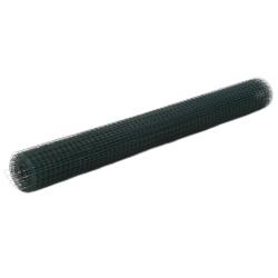 Grillage acier avec rev&ecirc;tement en PVC 25x1,5 m vert