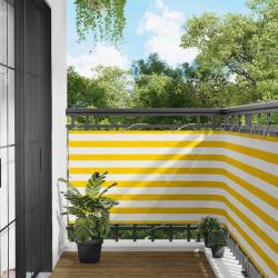 &Eacute;cran de balcon Jaune et blanc 100 x 500 cm Tissu Oxford