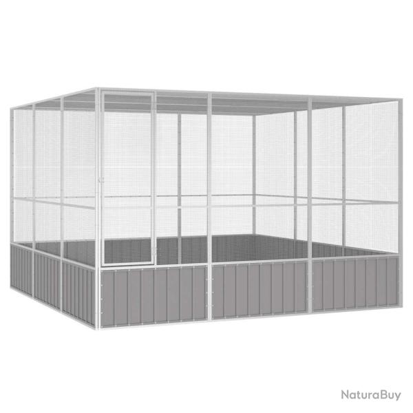 Cage � oiseaux Gris 302,5x324,5x211,5 cm Acier galvanis�