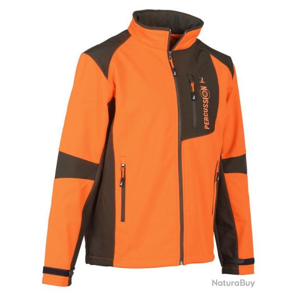 Veste de chasse Softshell Percussion XL Kaki - Orange