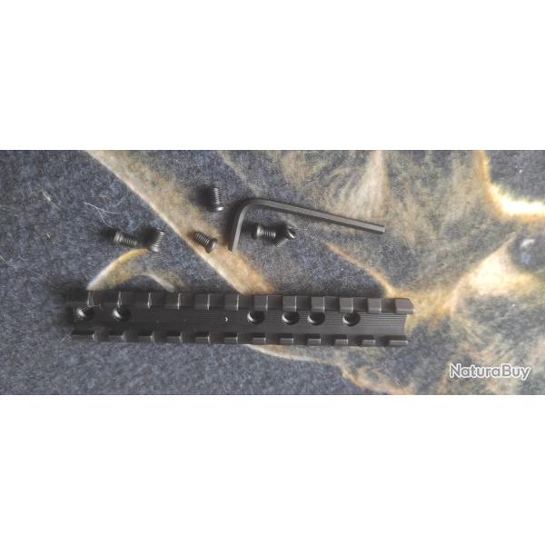 Rail Picatinny a 11 espacements pour lunette et point rouge