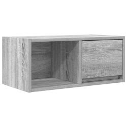 Meuble TV mural peu encombrant rangement 60 x 31 x 25 cm en bois d'ing&eacute;nierie sonoma gris 02_0051636