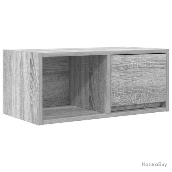 Meuble TV mural peu encombrant rangement 60 x 31 x 25 cm en bois d'ing�nierie sonoma gris 02_0051636