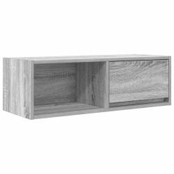 Meuble TV mural sonoma gris 80 x 31 x 25,5 cm large espace de rangement design &eacute;pur&eacute; en bois d'ing&eacute;