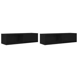 Lot de 2 meubles TV muraux design contemporain pour salon 100 x 31 x 25,5 cm en bois d'ing&eacute;nierie n