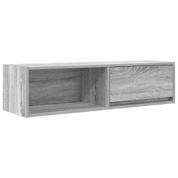 Meuble TV mural peu encombrant rangement 100 x 31 x 25 cm design moderne en bois d'ing&eacute;nierie gris