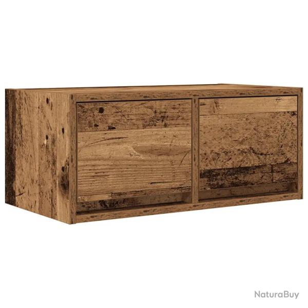 Meuble TV mural design �pur� 60 x 31 x 25 cm avec grand espace de rangement en bois d'ing�nierie vi