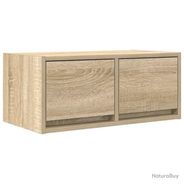 Meuble TV mural design moderne 60 x 31 x 25,5 cm gain de place en bois d'ing�nierie ch�ne sonoma 02