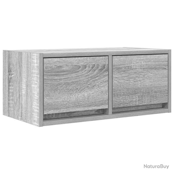 Meuble TV mural design moderne 60 x 31 x 25 cm rangement optimis� en bois d'ing�nierie gris 02_0051