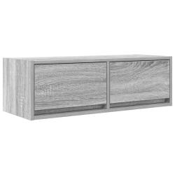 Meuble TV mural pratique espace de vie 80 x 31 x 25 cm design peu encombrant en bois d'ing&eacute;nierie g