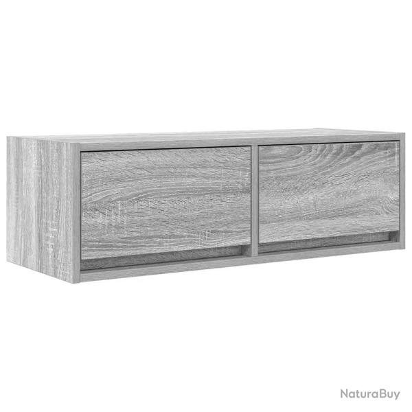 Meuble TV mural pratique espace de vie 80 x 31 x 25 cm design peu encombrant en bois d'ing�nierie g