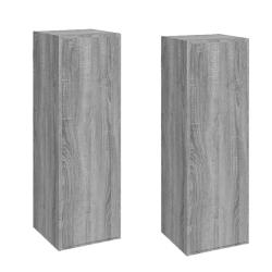 Lot de 2 meubles TV suspendus modernes espace de rangement 30,5 x 30 x 90 cm en bois d'ing&eacute;nierie g