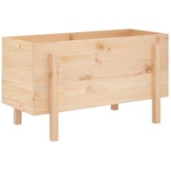 Lit sur&eacute;lev&eacute; de jardin 101 x 50 x 57 cm vaste espace d&eacute;coratif style rustique en bois pin 02_0048499