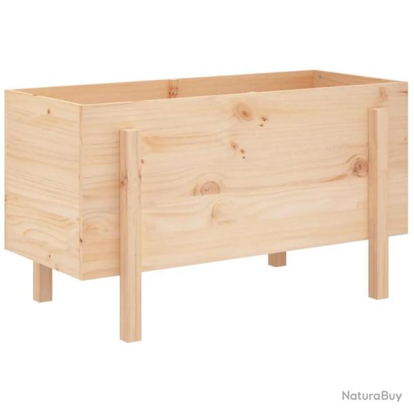 Lit sur�lev� de jardin 101 x 50 x 57 cm vaste espace d�coratif style rustique en bois pin 02_0048499