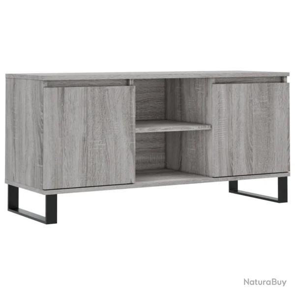 Meuble TV avec grand espace de rangement 104 x 35 x 50 cm pour salon finition moderne en bois d'ing