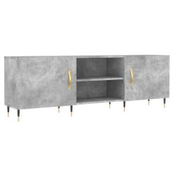 Meuble TV pratique avec rangement 150 x 30 x 50 cm style moderne ambiance tendance en bois gris b&eacute;t