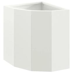 Jardini&egrave;re d'angle moderne optimis&eacute;e pour ext&eacute;rieur 30 x 30 x 35 cm en acier blanc 02_0052895