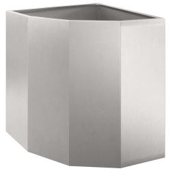 Jardini&egrave;re d'angle moderne design &eacute;pur&eacute; jardin terrasse 45 x 45 x 50 cm en acier inoxydable argent