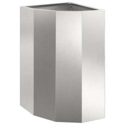 Jardini&egrave;re d'angle moderne adapt&eacute;e ext&eacute;rieur 30 x 30 x 50 cm en acier inoxydable argent 02_0052919