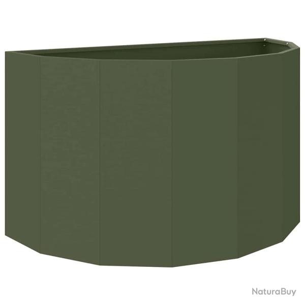 Jardini�re demi-ronde moderne ext�rieur 90 x 45 x 50 cm design contemporain en acier vert olive 02_