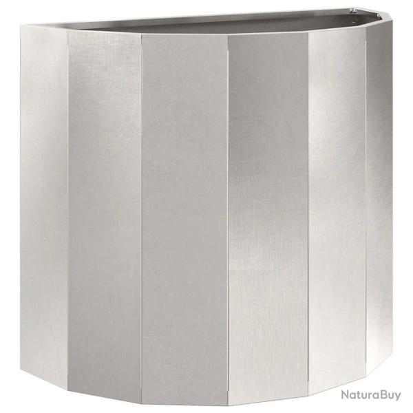 Jardini�re demi-ronde moderne ext�rieur 60 x 30 x 50 cm en acier inoxydable argent 02_0052961