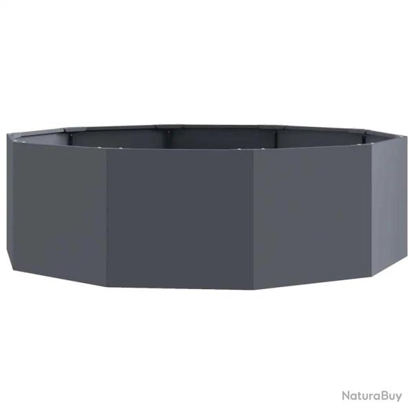Jardini�re ronde moderne ext�rieur 120 x 120 x 35 cm facile � assembler design chic en acier anthra