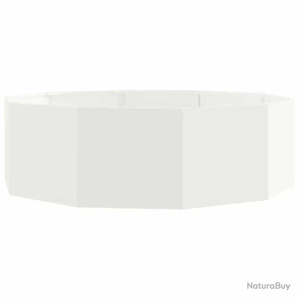 Jardini�re ronde ext�rieure 120 x 120 x 35 cm pratique mod�le moderne en acier blanc 02_0052965