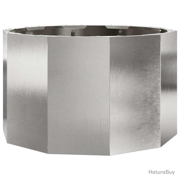 Jardini�re ronde moderne ext�rieure 60 x 60 x 35 cm assise solide style contemporain en acier inoxy