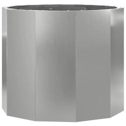Jardini&egrave;re ronde ext&eacute;rieure moderne 60 x 60 x 50 cm pratique et durable en acier galvanis&eacute; argent 0