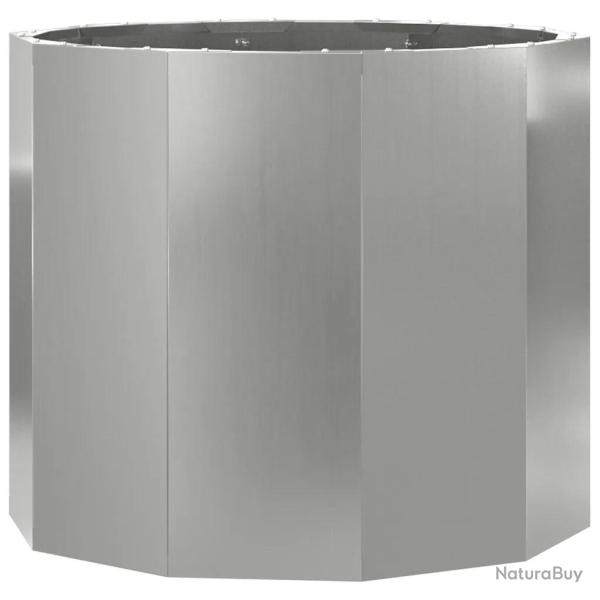 Jardini�re ronde ext�rieure moderne 60 x 60 x 50 cm pratique et durable en acier galvanis� argent 0